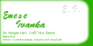 emese ivanka business card